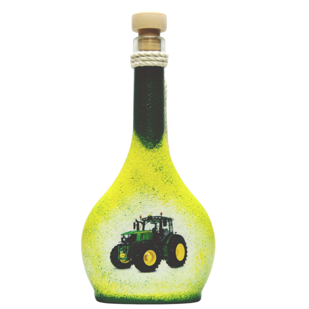 John Deere Traktor emblémás italos üveg
